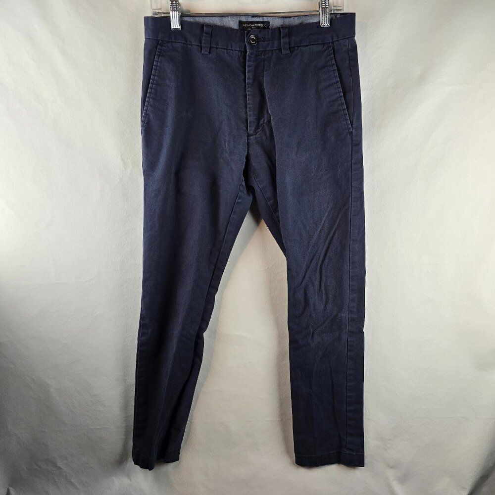 Banana Republic Pants Mens 30x30 Blue Fulton Skinny Chino Khaki Normcore Minimal